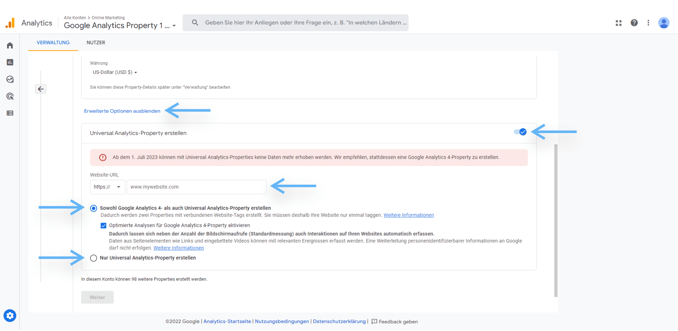 atrava - Google Analytics 4 Anleitung - GA4 und Universal Property erstellen