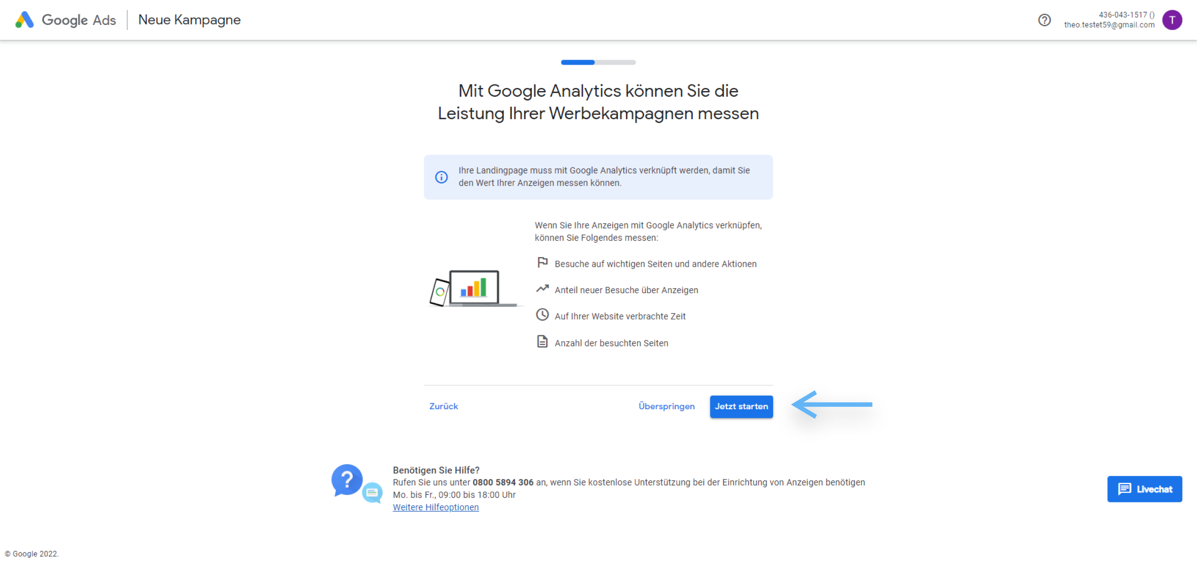 atrava - Google Ads Anleitung - Zielseite eingeben