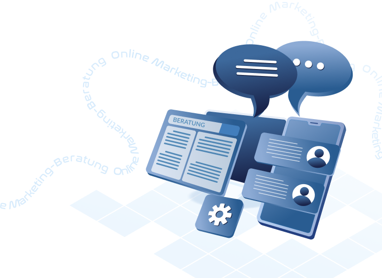 Online Marketing-Beratung Illustration