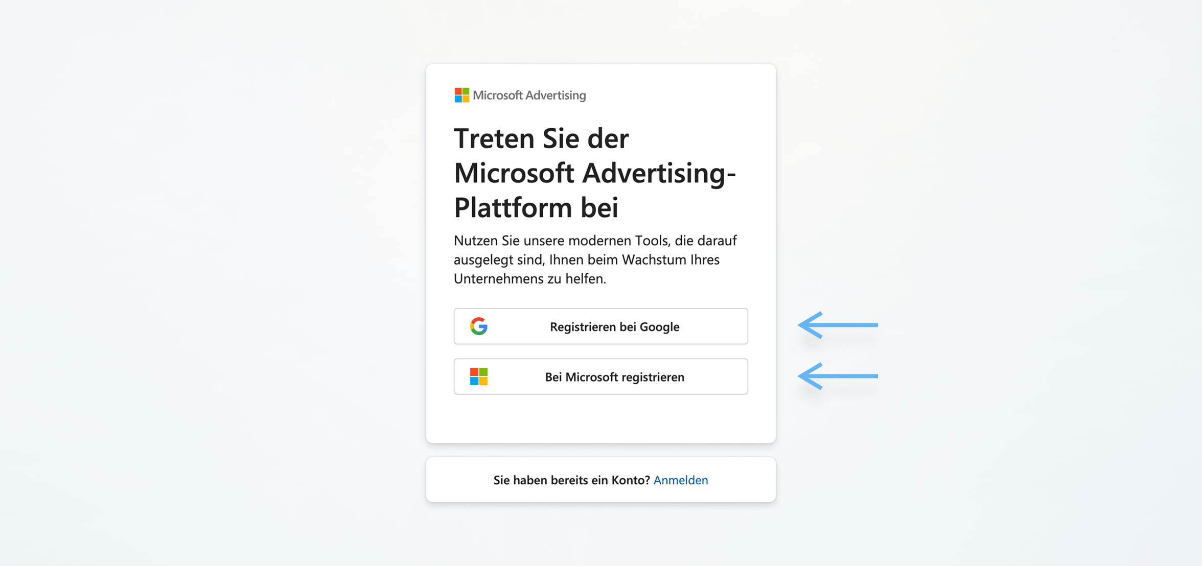 atrava - Microsoft Ads Anleitung - Registrieren Sie sich