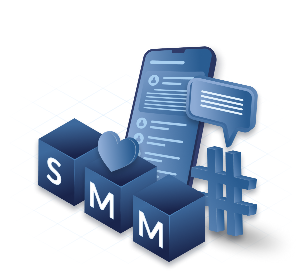 SMM Hero Section Desktop Illustration